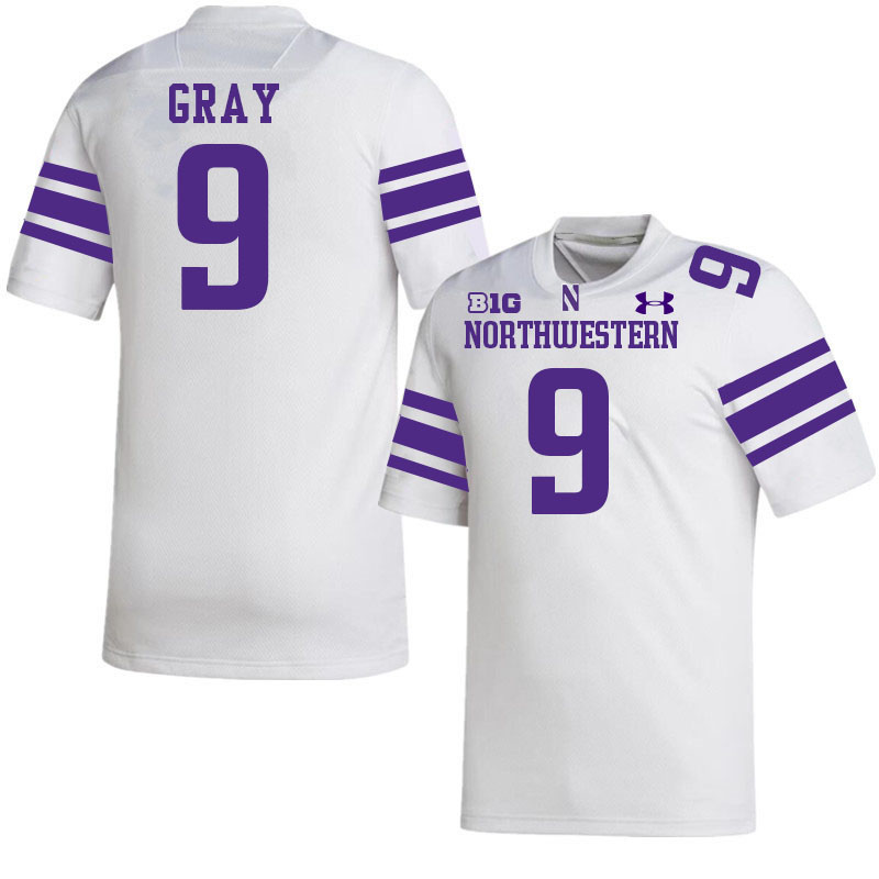 Northwestern Wildcats #9 Aidan Gray College Football Jerseys Stitched-White